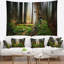 Tapisserie the landscape green forest on snowy matinée-28495122
