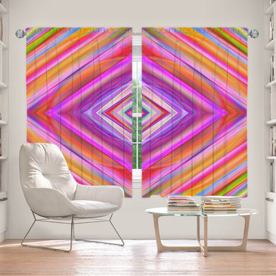 Rideau simple occultant et isolant avec passe-tringle Geometric Harmony