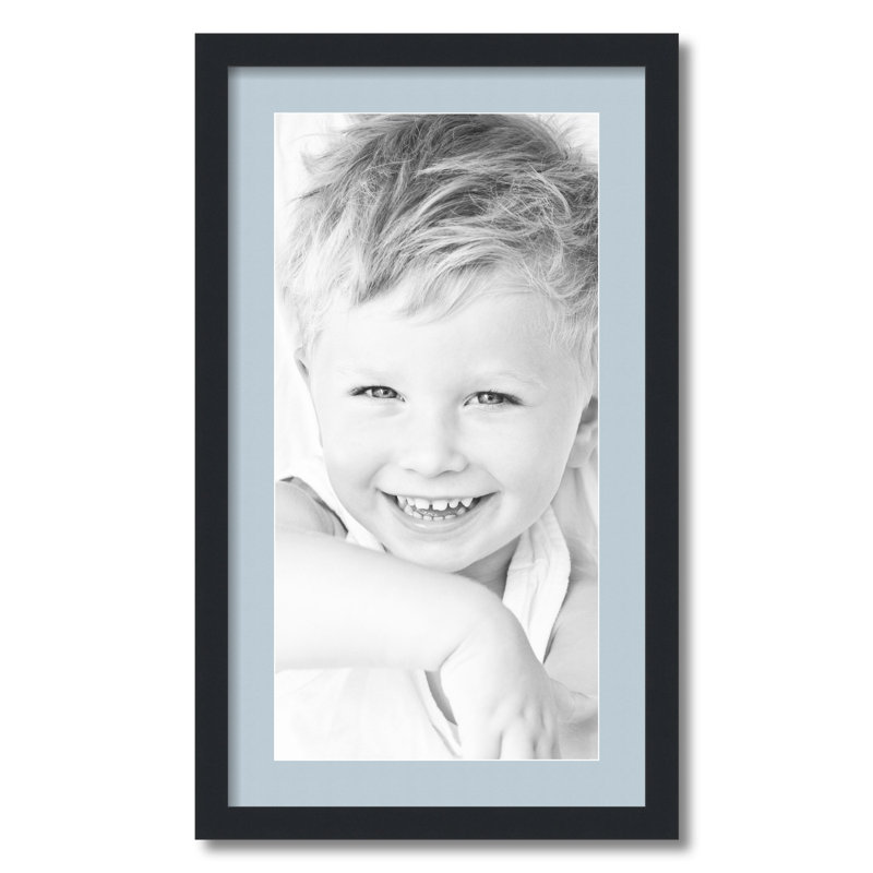 Matte Picture Frame with Mat, Baby Blue