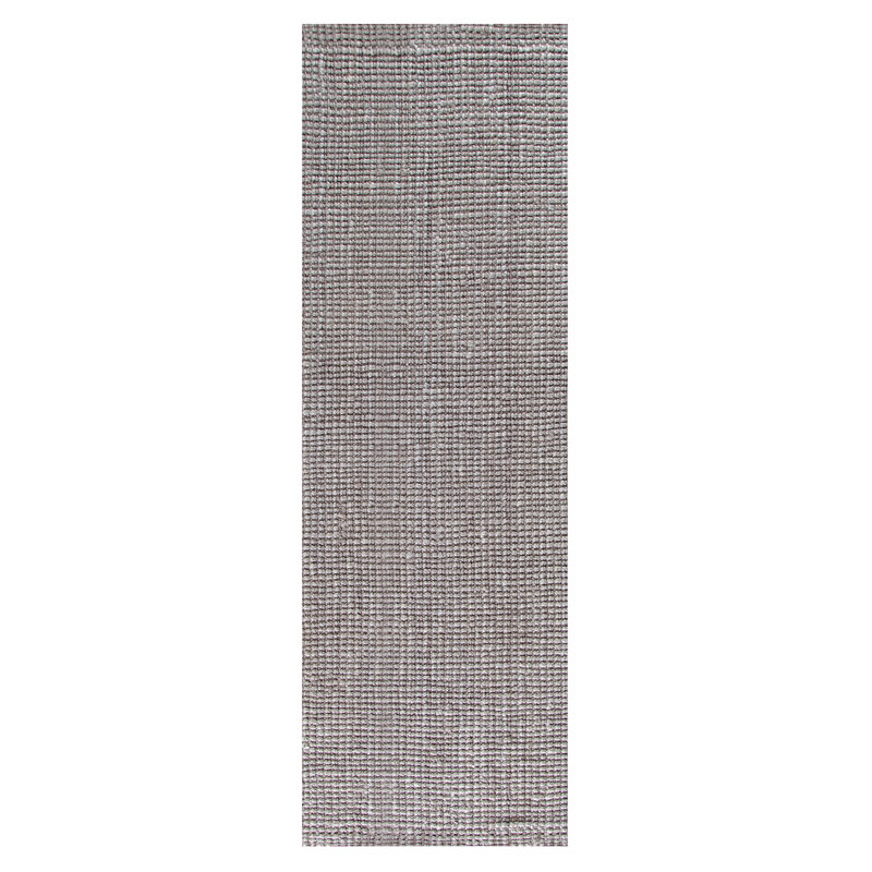 Tapis gris en jute / sisal tissé à la main Asta, Tapis de couloir de 2 pi 6 po x 8 pi