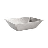 17" Rectangle Wired Rim Vessel Hammered Copper Sink in Nickel