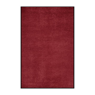 Machine Washable Solid Red Area Rug