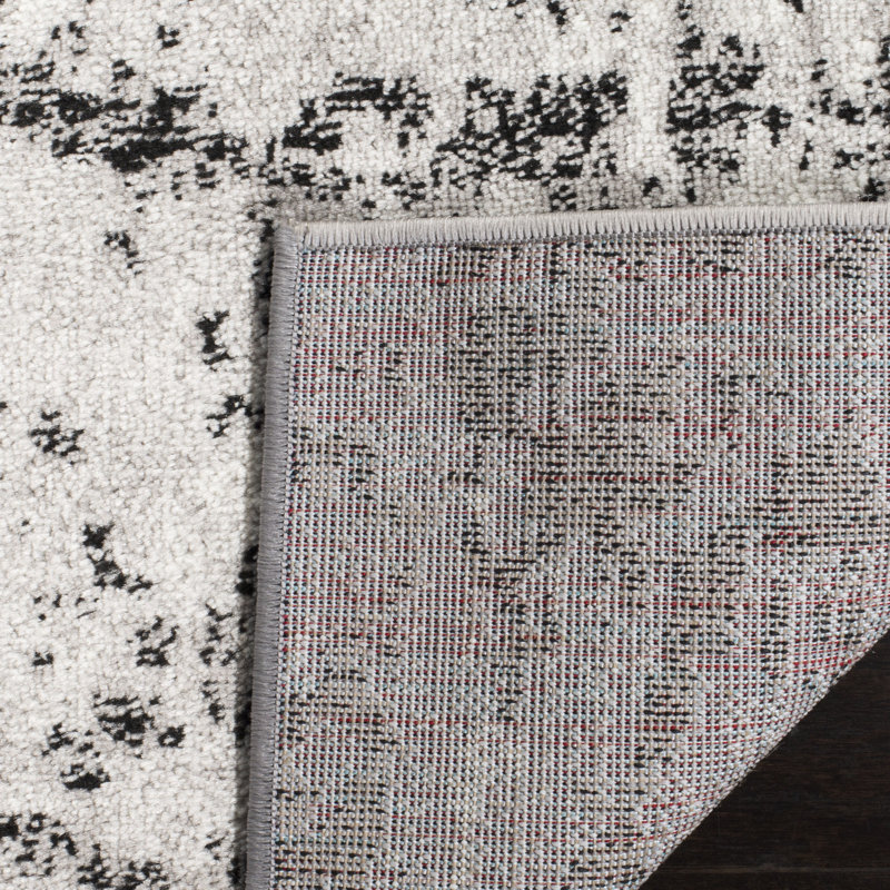Tapis gris anthracite / ivoire Skyler, Rectangle 2 pi x 4 pi