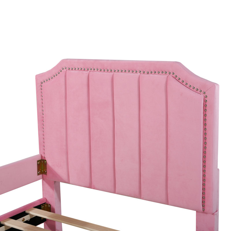 Cassie Upholstered Bed, Pink