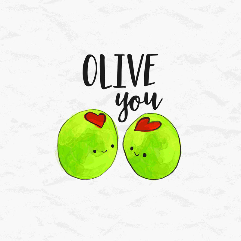 Olive You 3, H 30 po x l 30 po
