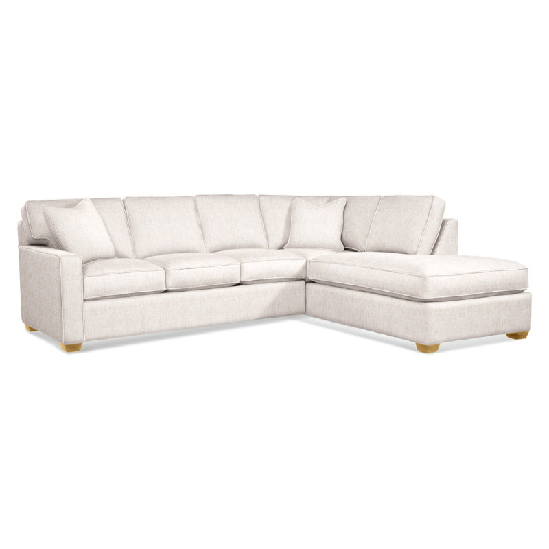 Ellora Upholstered L-Shaped Sectional, Right Hand Facing, White Sugar Performance; 0863-91, Flax