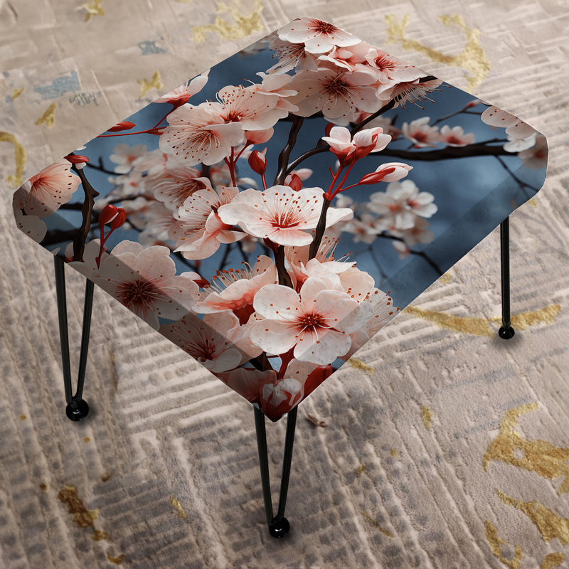 Cherry Blossom Whispers - Repose-pieds rectangulaire oriental