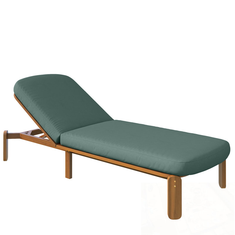 Chaise longue d'extérieur avec dossier réglable, Vert