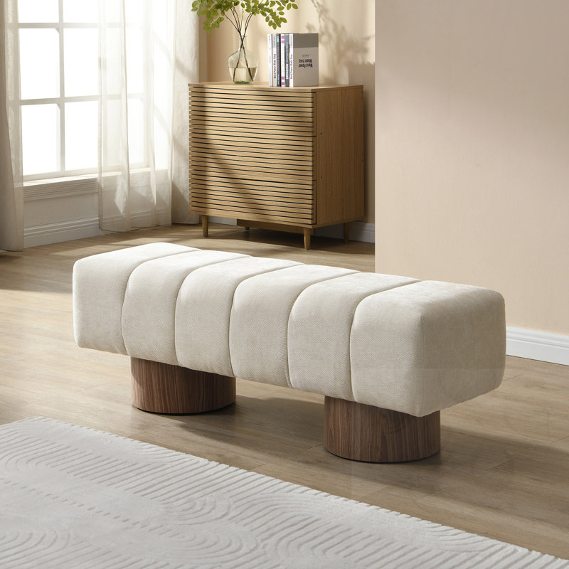 Banc rembourré, Beige