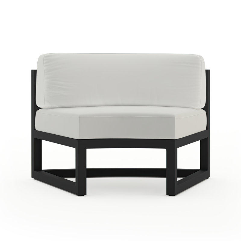Avion Curve Seat - Black, Black, Canvas Natural Sunbrella® Canvas