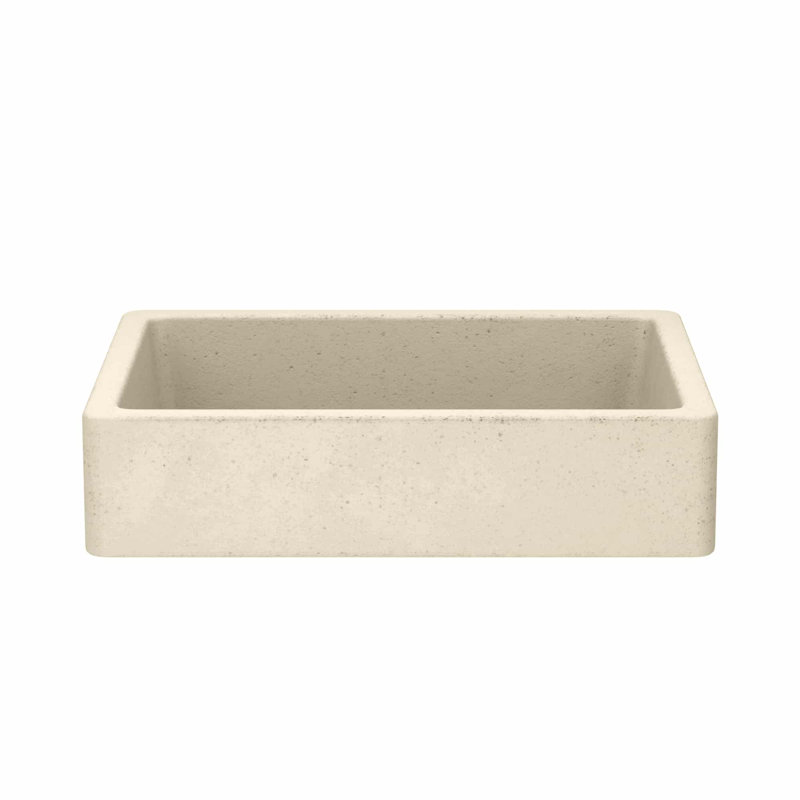 Nipomo Stone Handmade Rectangular Undermount Bathroom Sink, Sand