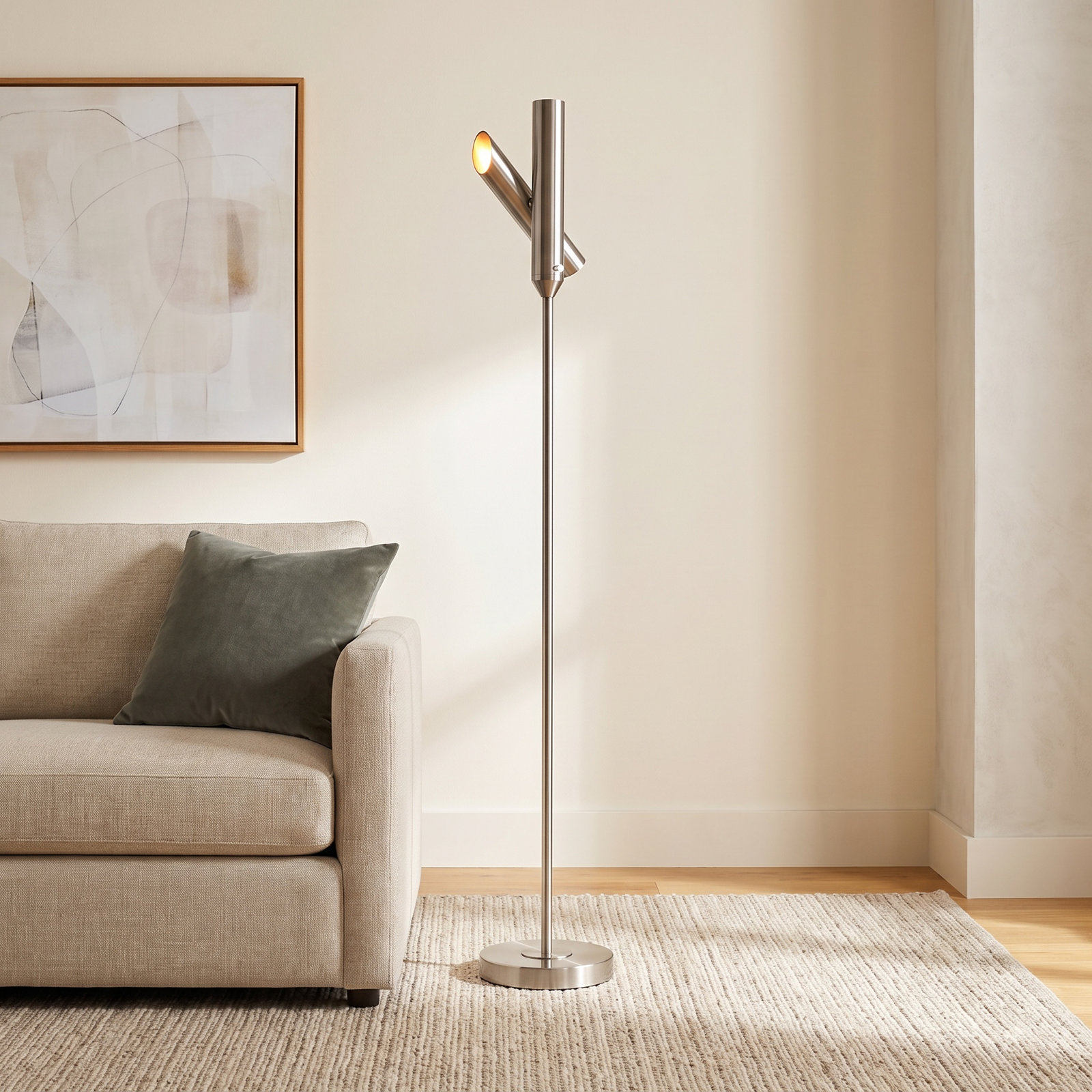 Jivana 68'' Dimmable LED Floor Lamp, Silver