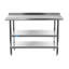 Table de préparation en acier inoxydable avec dosseret de 1,5 po et 2 tablettes inférieures-90296793