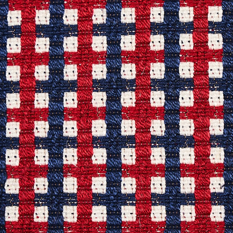 Tissu Crosstown, Rouge / Bleu marine