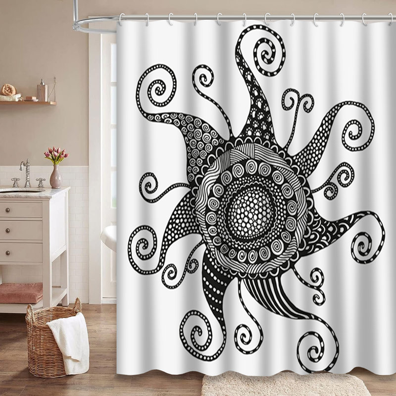 Rideau de douche avec 12 crochets Spring, L 72 po x l 84 po