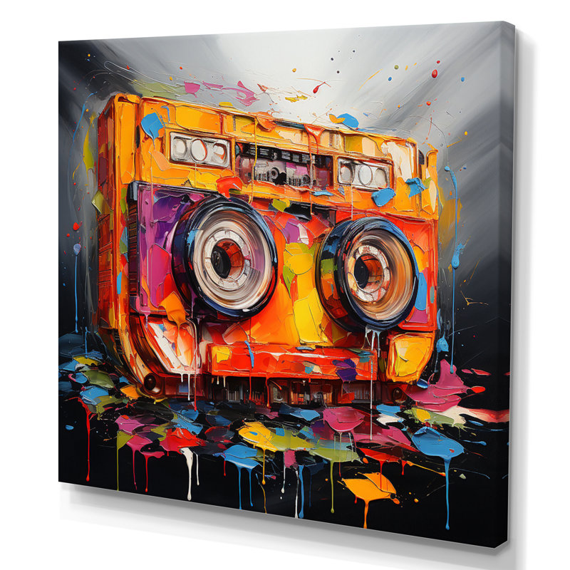 Cassette Tapes Tape Symphony - Music Canvas Art Print, H 16 po x l 16 po x P 1 po, Toile tendue
