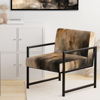 Chaise d'appoint rembourrée Brown and Cream Abstract Fluidité