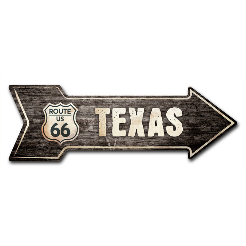 Décalcomanie-999579_Texas 66 (2) décalque de flèche amusant 18 po de large, H 10 po x l 30 po x P 1 po