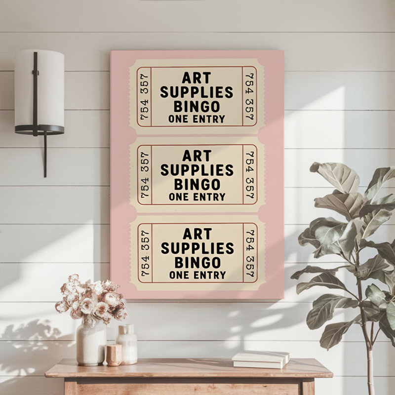 Retro Art Fournitures Bingo billets, impression sur toile encadrée