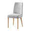 Chaise élégante en tissu gris avec pieds en bois massif pour la décoration intérieure