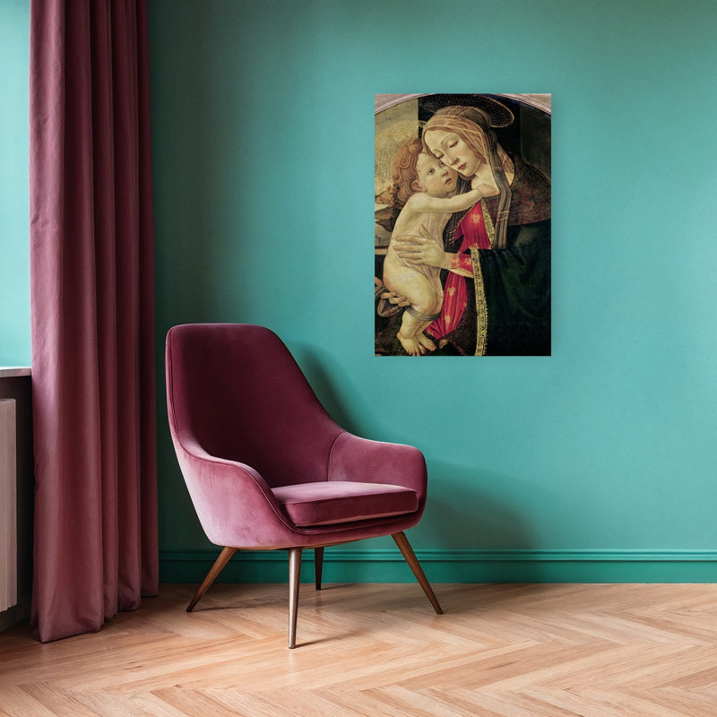 La Vierge à l'Enfant, vers 1500. Estampe murale abstraite contemporaine représentant un paysage., H 36 po x l 24 po