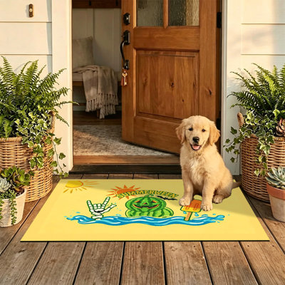  Tapis pour porte d'extérieur antidérapant 24 po x 36 po Summerween