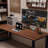 Nut-brown+Black Rectangular Solid Wood+Iron desk-791858532