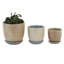 Ensemble de 3 pots de fleurs d'intérieur en céramique avec soucoupe attachée-310796359