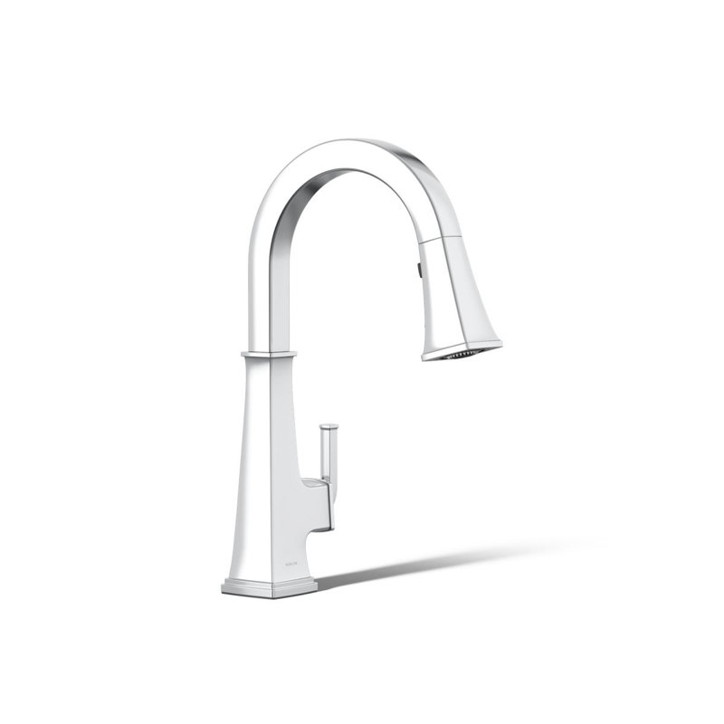 Riff Pull-Down Kitchen Sink Faucet with Three-Function Sprayhead, Single-Handle Kitchen Faucet, Polished Chrome