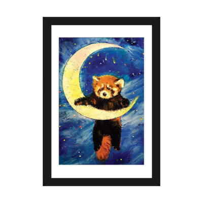 « red panda stars », peinture sur toile tendue