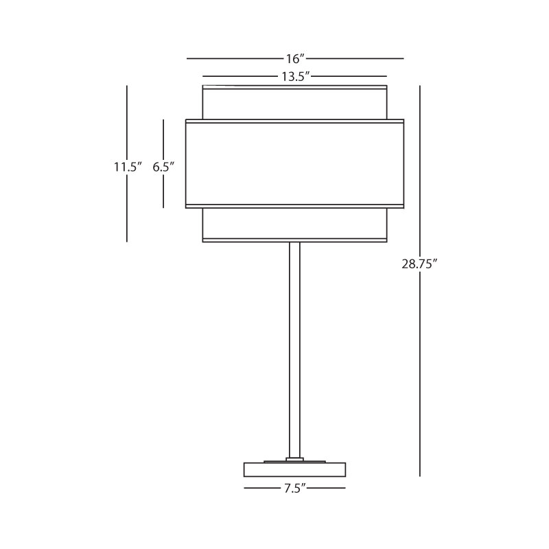 Decker Metal Table Lamp, Polished Nickel