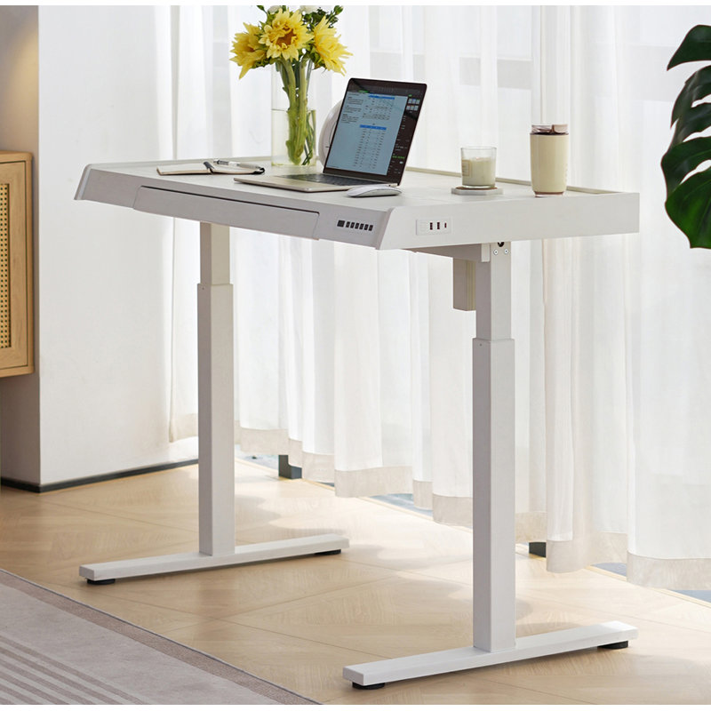 Adjustable Height Desk with Metal Legs