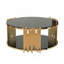 Table basse circulaire en acier inoxydable