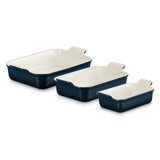 Le Creuset Stoneware Heritage 3-Piece Rectangular Baking Dish Set - Nuit