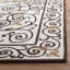 Tapis ivoire / brun foncé en laine crocheté à la main Helena-74844210