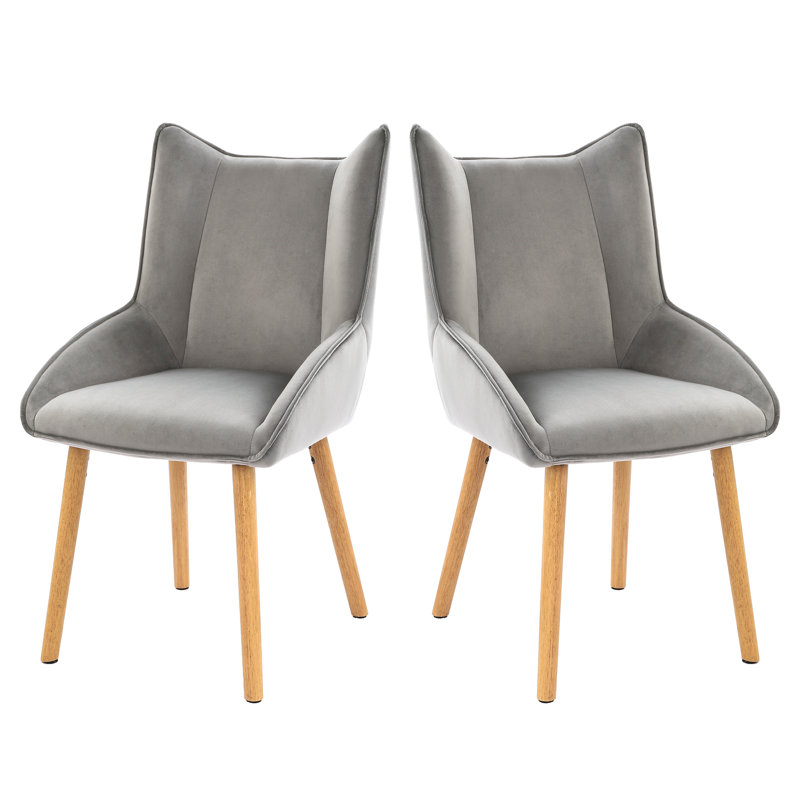 50 cm H Upholstered Dining Chair, Light Grey, Light Grey