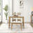 6-piece Dining Table Set, One Table One Bench and Four Chairs, High Gloss White Tabletop With Light Oak Color