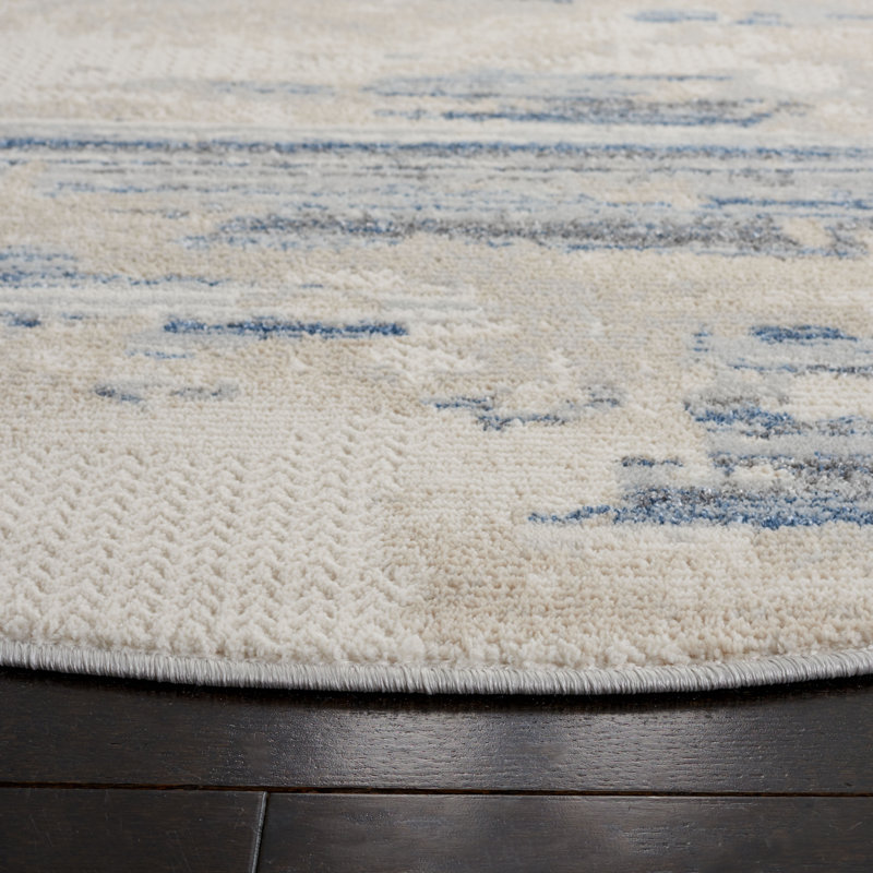 Merrymount Whisper Performance Abstract Rug, Round 6'7"