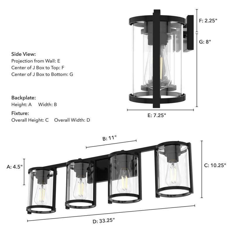 Astwood 4 - Light Dimmable Vanity Light, Matte Black
