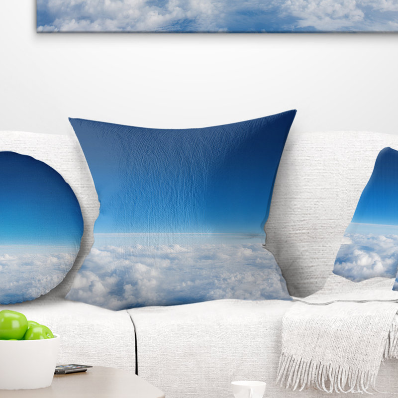 Nuage gonflé au-dessus de la vue - coussin à imprimé paysage, Rectangulaire, 12 po x 20 po