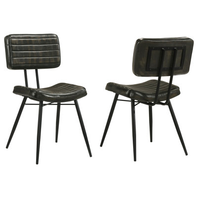 Lambright Leather Upholstered Dining Side Chair Espresso