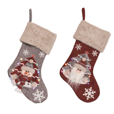  Ensemble de 2 décorations de Noël pour Noël en tissu