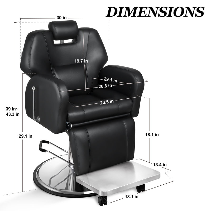 Chaise de dessinateur en similicuir, Noir