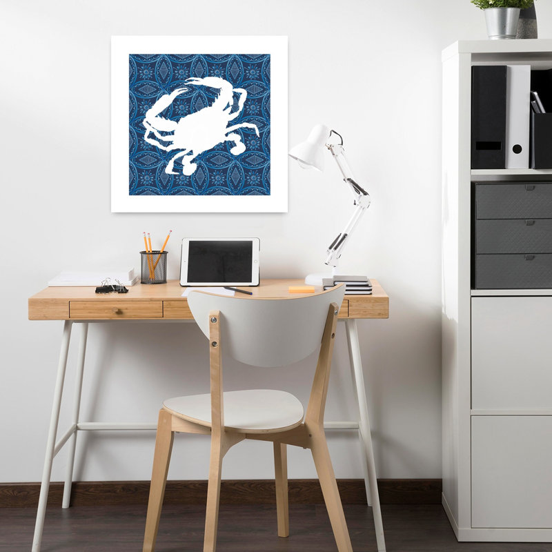 Crabe marin à motif abstrait abstrait, 18" H x 18" W