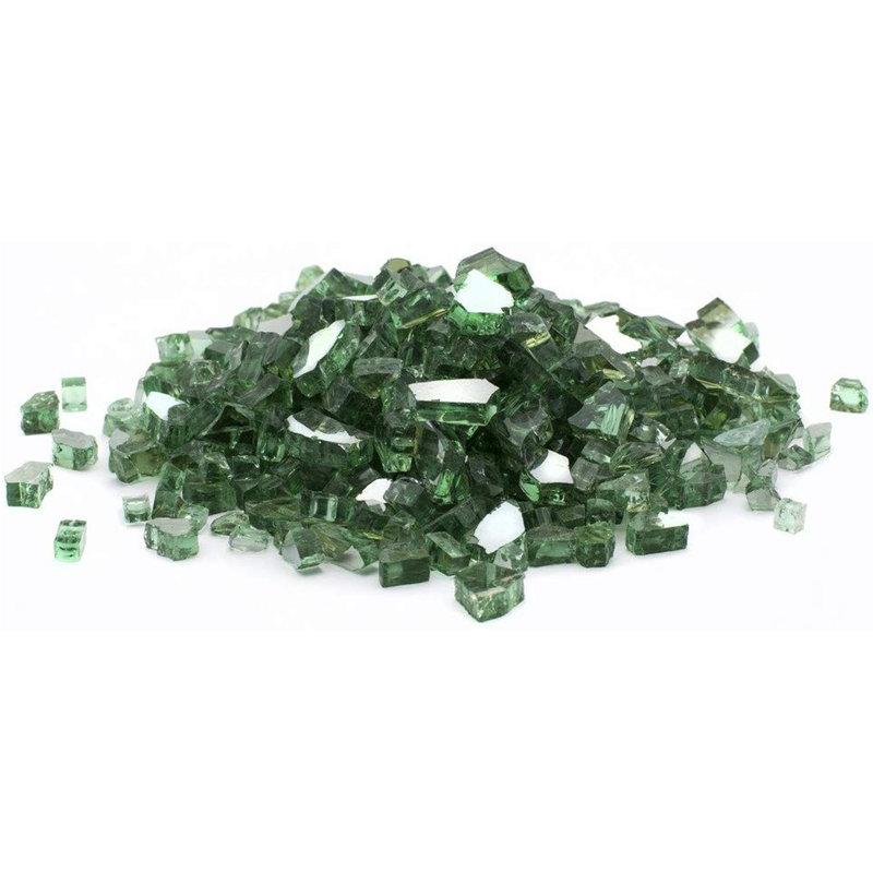 Verre de foyer réfléchissant au feu doré Dragon, H 4 po x l 9 po x P 13 po, Vert