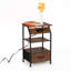 Table de chevet rustique avec rangement, ports USB et amp; Lumières DEL pour chambre à coucher / bureau-1448538913
