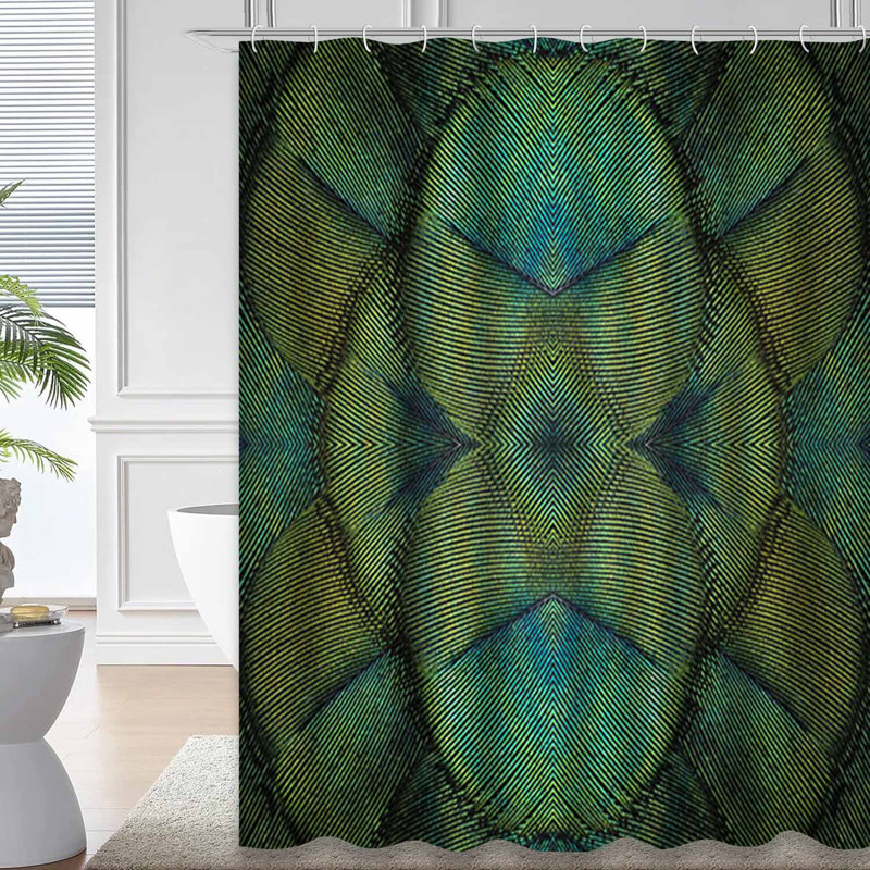 Rideau de douche Peacock Green, L 72 po x l 78 po