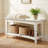 Storage Bench with Lower Shelf, Ivory-251988090