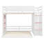 Structure de lit superposé en bois en forme de L avec fenêtre décorative, tablettes de rangement intégrées et escalier-1414964602-1414964603
