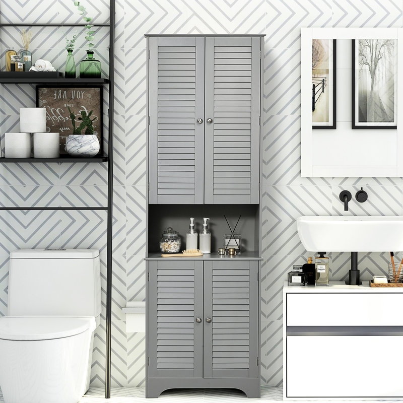Unité de rangement compacte et élégante pour salle de bain avec portes - l 14,25 po x H 7,75 po x P 23,5 po base d'armoire en lin et tablette réglable